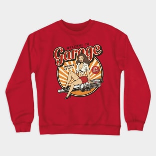 24 Hour Garage - Mechanic On Duty Crewneck Sweatshirt